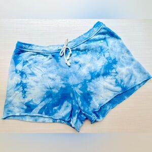 Like New! Betsey Johnson Blue Tie-dye French Terry Cloth Cotton Shorts. Size S/M
